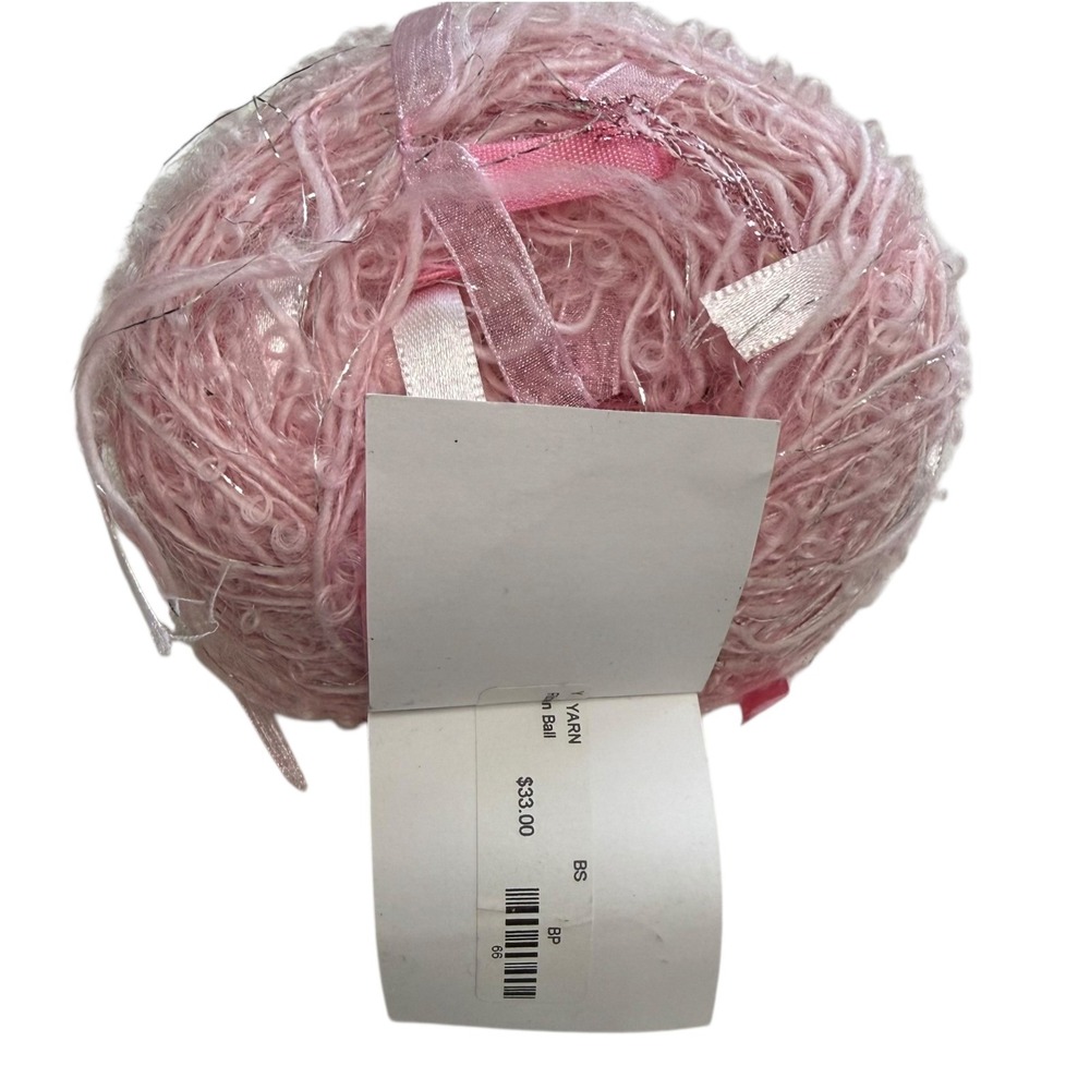 BE SWEET Ribbon Yarn Lot Baby Pink 36 Light Grey Metallic 24 Hand Spun Hand Dyed - Picture 4 of 7